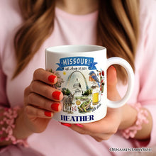 Load image into Gallery viewer, Artistic Missouri State Themes and Landmarks Personalized Mug With Custom Name