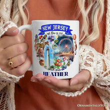 Carregar imagem no visualizador da galeria, Artistic New Jersey State Themes and Landmarks Personalized Mug With Custom Name