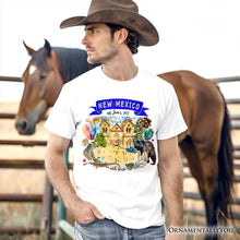 Load image into Gallery viewer, Artistic New Mexico State Themes and Landmarks T-Shirt, Tee for History and Travel Lovers