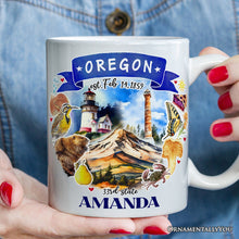 Carregar imagem no visualizador da galeria, Artistic Oregon State Themes and Landmarks Personalized Mug With Custom Name