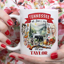 Carregar imagem no visualizador da galeria, Artistic Tennessee State Themes and Landmarks Personalized Mug With Custom Name