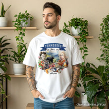 Load image into Gallery viewer, Artistic Tennessee State Themes and Landmarks T-Shirt, Tee for History and Travel Lovers