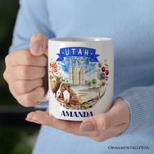Carregar imagem no visualizador da galeria, Artistic Utah State Themes and Landmarks Personalized Mug With Custom Name