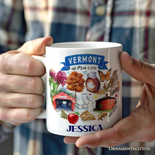 Carregar imagem no visualizador da galeria, Artistic Vermont State Themes and Landmarks Personalized Mug With Custom Name