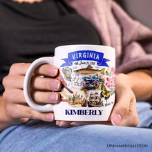 Carregar imagem no visualizador da galeria, Artistic Virginia State Themes and Landmarks Personalized Mug With Custom Name