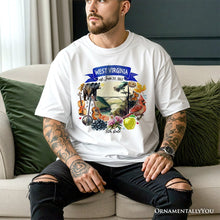 Carregar imagem no visualizador da galeria, Artistic West Virginia State Themes and Landmarks T-Shirt, Tee for History and Travel Lovers