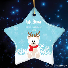 Carregar imagem no visualizador da galeria, Baby’s 1st Christmas Polar Bear Personalized Ornament