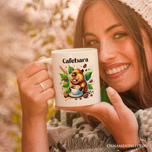 Carregar imagem no visualizador da galeria, Cafebara Personalized Mug, Coffee and Capybara Lover Gift With Custom Name