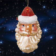 Load image into Gallery viewer, Celestial Crescent Moon Santa Glass Christmas Ornament
