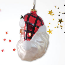 Cargar imagen en el visor de la galería, Cheerful Santa Head Sparkling Glass Christmas Ornament