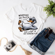 Cargar imagen en el visor de la galería, Chill Duck Life Quote T-Shirt, Sarcastic White Tee for Cool People