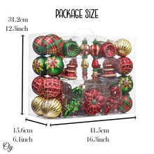 Cargar imagen en el visor de la galería, Christmas Sensation Mega Holiday Ornament Set, 108 Unique Baubles, Trees, Candycanes, and Snowflakes