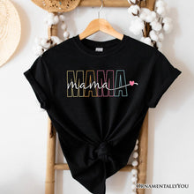Cargar imagen en el visor de la galería, Colorblock Mama T-Shirt, Black Trendy Casual Women's Tee