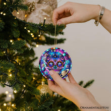 Load image into Gallery viewer, Cosmic Celestial Sugar Skull Ornament, Stellar Christmas Gift and Decor