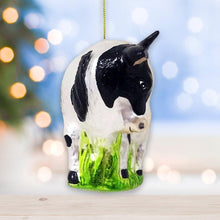 Load image into Gallery viewer, Cow and Calf Glass Christmas Ornament
