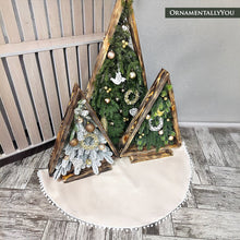 Load image into Gallery viewer, Cream Colored Pom Pom Christmas Tree Skirt