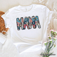Load image into Gallery viewer, Daisy Floral Mama T-Shirt, Colorful Retro White Tee for Stylish and Cheerful Women