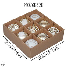 Load image into Gallery viewer, Elegant Gold and Glitter 9 Piece Christmas Ornament Set