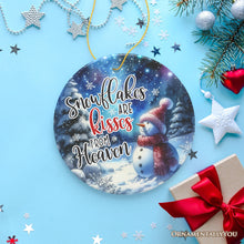 Load image into Gallery viewer, Enchanting Snowflakes are Kisses from Heaven Ornament, Christmas Snowman Memorial Gift