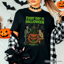 Carregar imagem no visualizador da galeria, Every Day Is Halloween T-Shirt, Vintage Pumpkin Witch Spooky Tee for Eternal Spook Enthusiasts