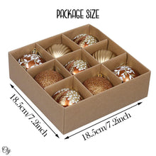 Carregar imagem no visualizador da galeria, Fall Inspired Bronze Gold 9 Piece Christmas Ornament Bauble Bundle