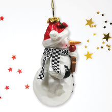 Carregar imagem no visualizador da galeria, Frosty Neighborhood Snowman Glass Christmas Ornament, Delightful Holiday Decoration