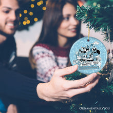 Carregar imagem no visualizador da galeria, Full Steam Ahead to Fun Quote Ornament, Nostalgic Steamboat Willie Christmas Gift