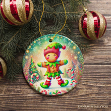Load image into Gallery viewer, Gingerbread Man as a Christmas Elf Ornament, Magical Holiday Gift and Tree Decor
