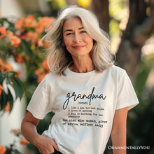 Carregar imagem no visualizador da galeria, Grandma Definition T-Shirt, White, Natural, Navy and Black Funny Tee for Grandmothers
