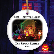 Carregar imagem no visualizador da galeria, Haunted House Photograph Custom Tree Halloween Ornament