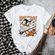 Carregar imagem no visualizador da galeria, Honk or Treat Goose T-Shirt, Hilarious Halloween Tee for Silly Bird Enthusiasts