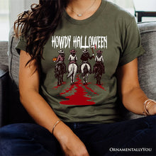 Carregar imagem no visualizador da galeria, Howdy Halloween Cowgirl Women T-Shirt, Empowered Western Spooky Tee