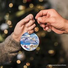 Carregar imagem no visualizador da galeria, Illustrated Scenery White Sands National Park Ceramic Ornament, New Mexico Travel Souvenir and Christmas Gift