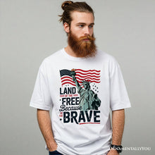 Carregar imagem no visualizador da galeria, Land of the Free Because of the Brave T-Shirt, 4th of July Statue of Liberty Tee