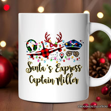 Carregar imagem no visualizador da galeria, Personalized Mug Airplane Pilot Buffalo Plaid Christmas, Flight Aircraft Crew Gift Holiday Decoration