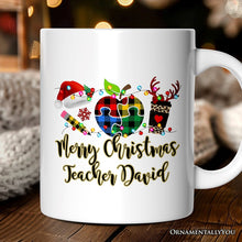 Carregar imagem no visualizador da galeria, Personalized Mug Autism Teacher Buffalo Plaid Christmas, Thank You Gift