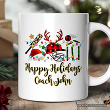 Carregar imagem no visualizador da galeria, Personalized Mug Cricket Buffalo Plaid Christmas, Team and Coaches Gift