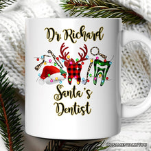 Carregar imagem no visualizador da galeria, Personalized Mug Dentist Buffalo Plaid Christmas, Dental Gift