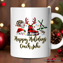 Carregar imagem no visualizador da galeria, Personalized Mug Hockey Buffalo Plaid Christmas, Team and Coaches Gift