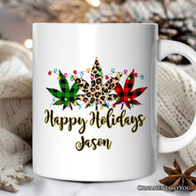 Carregar imagem no visualizador da galeria, Personalized Mug Marijuanna Buffalo Plaid Christmas Cannabis Gift