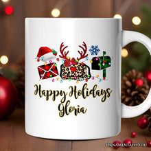 Carregar imagem no visualizador da galeria, Personalized Mug Postal Worker Buffalo Plaid Christmas Gift