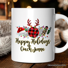 Carregar imagem no visualizador da galeria, Personalized Mug Volleyball Buffalo Plaid Christmas, Team and Coaches Gift