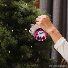 Carregar imagem no visualizador da galeria, Moonlit Santa Silhouette Pink Themed Ornament, Enchanted Night Sky for Holiday Decor