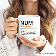 Carregar imagem no visualizador da galeria, Mum Star Reviewed Personalized Mug, Playful Mother Gift With Custom Name