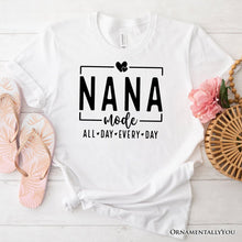 Carregar imagem no visualizador da galeria, Nana Mode T-Shirt, All Day Every Day White and Black Tee Gift for Grandma
