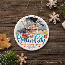 Carregar imagem no visualizador da galeria, Ocean City Ceramic Ornament, Maryland Coastal Themes Christmas Decoration and Gift