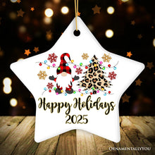 Carregar imagem no visualizador da galeria, Personalized Gnome Plaid Leopard Merry Christmas Ornament Gift