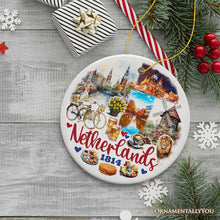 Carregar imagem no visualizador da galeria, Picturesque Netherlands Heritage Christmas Ornament, Dutch Landmarks and Culture Travel Souvenir Gift
