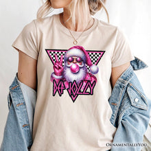 Carregar imagem no visualizador da galeria, Pink Santa Blowing Bubblegum T‑Shirt, Def Jolly Coquette Retro Christmas Tee