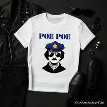 Carregar imagem no visualizador da galeria, Police Edgar Allan Poe Poe T-Shirt, Navy and White Funny Tee